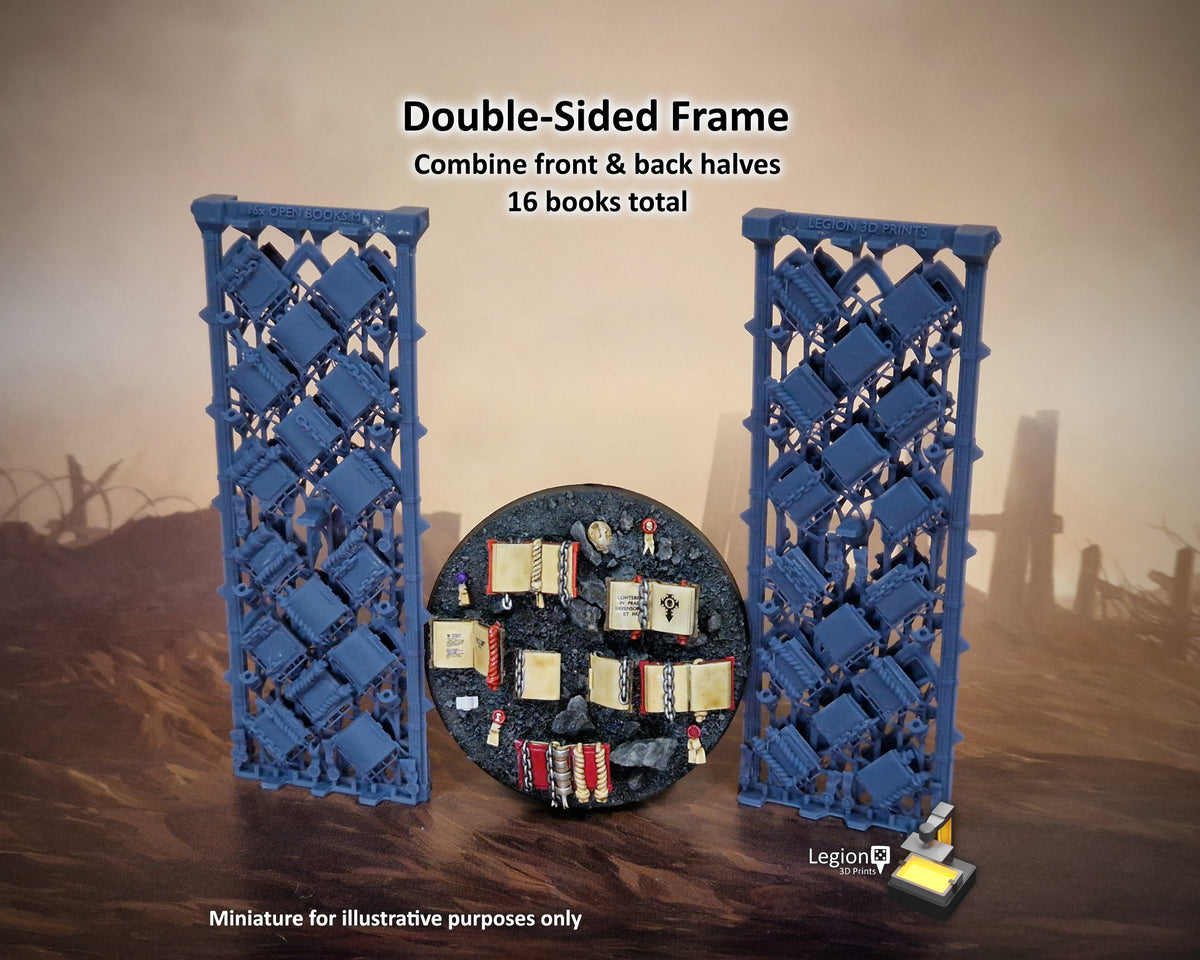 16x Modular Open Books M - 15x8mm Gothic Resin Book Bits for 28mm Hobby Wargaming, RPG Scenery, Basing, Kitbashing and Dioramas