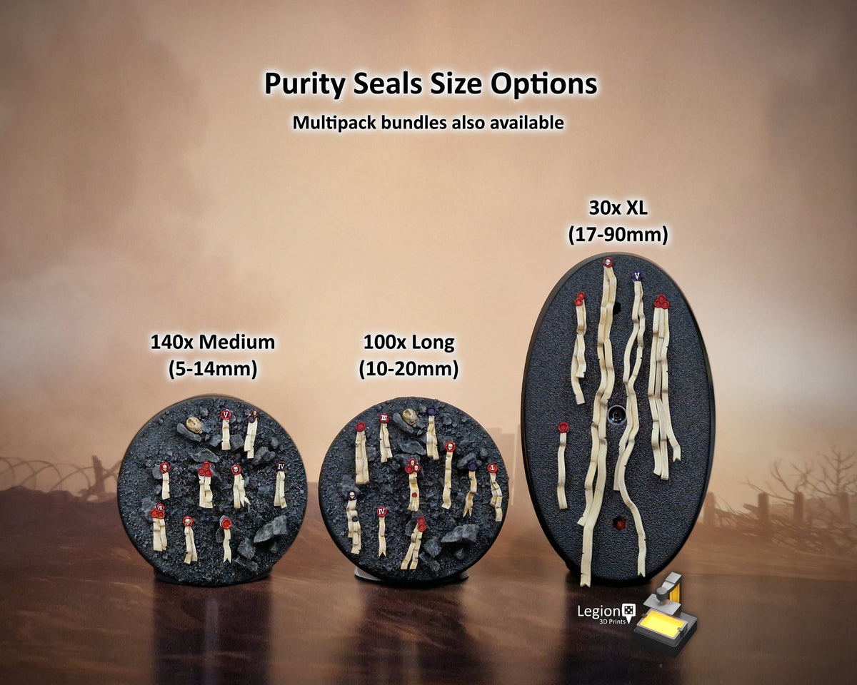140x Purity Seals M for Infantry & Vehicles - 5-14mm Resin Seal Bits for Wargaming Models, Scenery, Kitbashing and Conversions