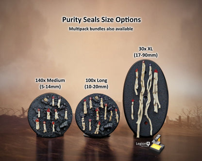 140x Purity Seals M for Infantry & Vehicles - 5-14mm Resin Seal Bits for Wargaming Models, Scenery, Kitbashing and Conversions