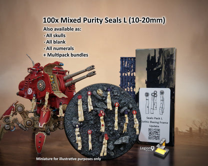 100x Purity Seals L for Vehicles and Dreadnoughts - 10-20mm Resin Seal Bits for Wargaming Models, Scenery, Kitbashing and Conversions