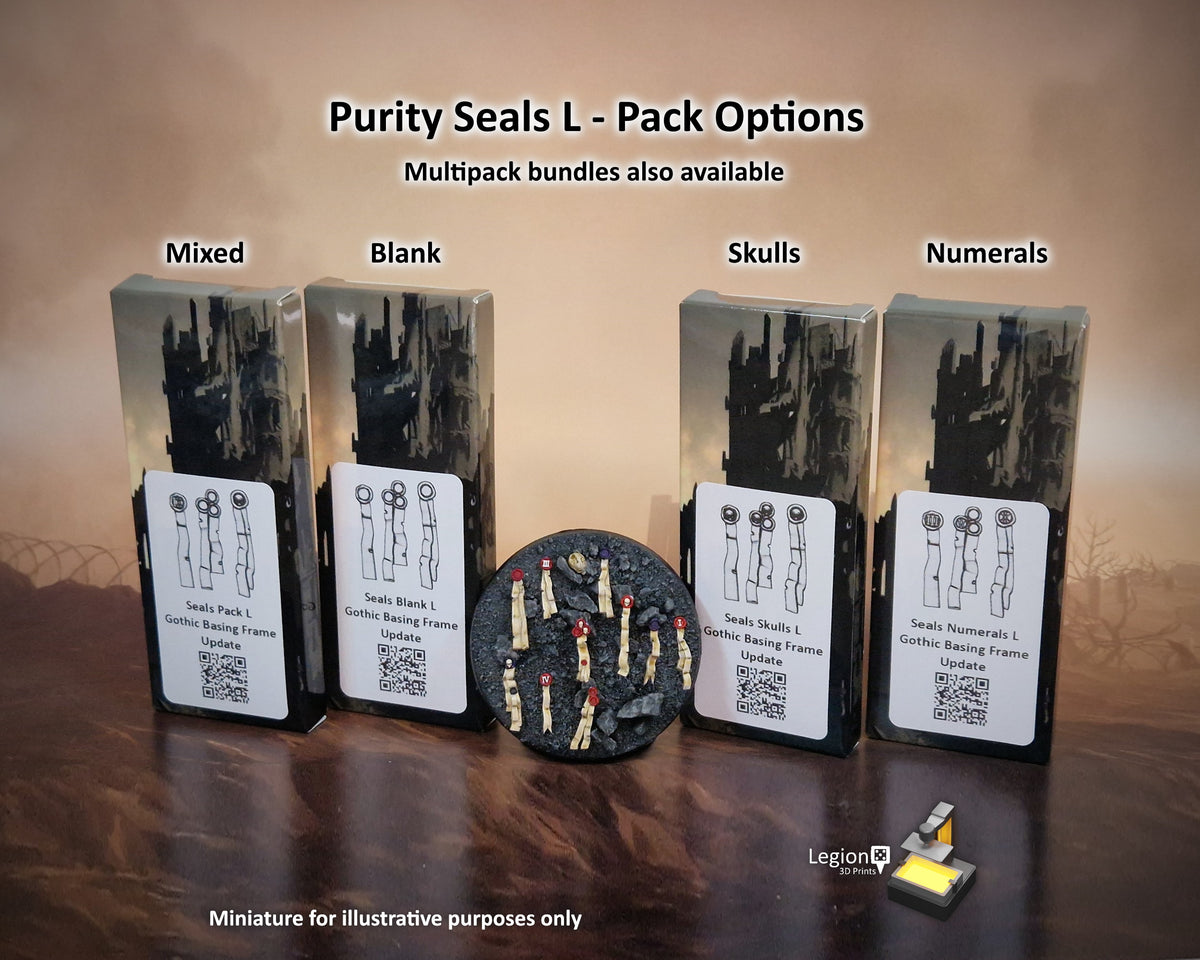 100x Purity Seals L for Vehicles and Dreadnoughts - 10-20mm Resin Seal Bits for Wargaming Models, Scenery, Kitbashing and Conversions