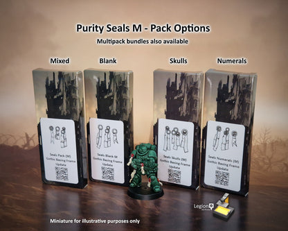 140x Purity Seals M for Infantry & Vehicles - 5-14mm Resin Seal Bits for Wargaming Models, Scenery, Kitbashing and Conversions
