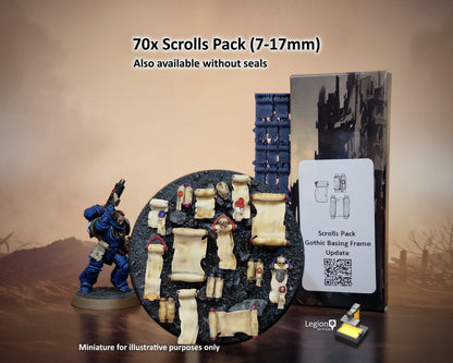 70x Miniature Scrolls for Infantry, Vehicles & Scenery - 7-17mm Resin Scroll Bits for Wargaming Models, Kitbashing and Conversions
