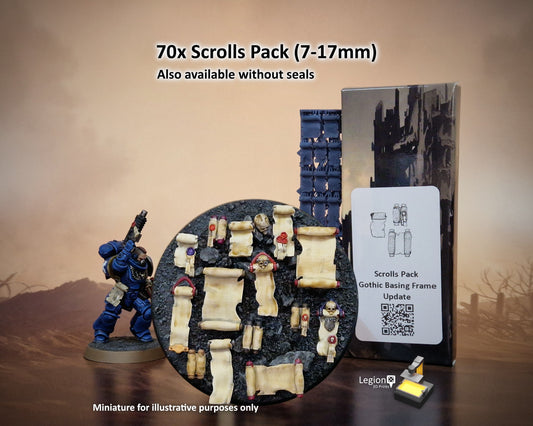 70x Miniature Scrolls for Infantry, Vehicles & Scenery - 7-17mm Resin Scroll Bits for Wargaming Models, Kitbashing and Conversions