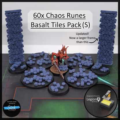 60x Chaos Runes Basalt Tiles Scenery Pack (S) - for Wargaming Model Bits 30k