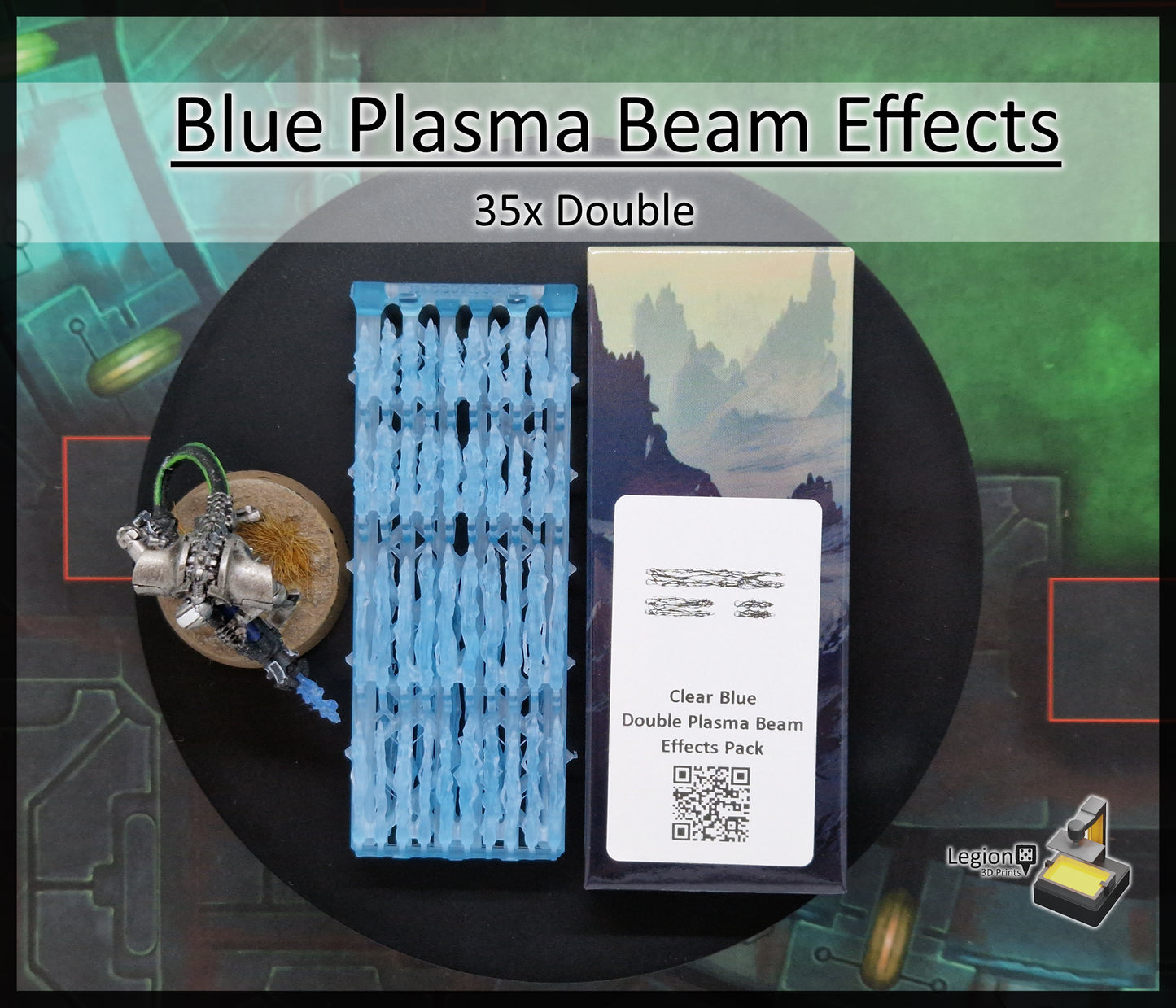 Blue Plasma Beam Miniature Effects Packs - for Wargaming Model Bits
