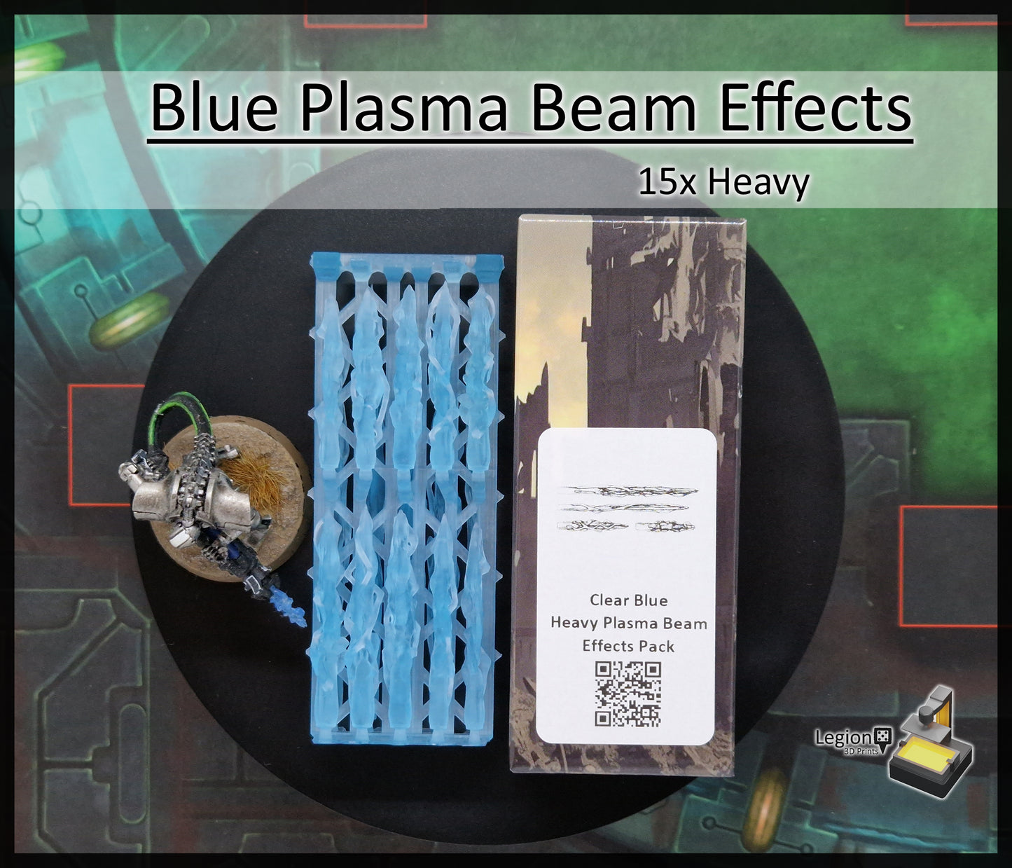 Blue Plasma Beam Miniature Effects Packs - for Wargaming Model Bits