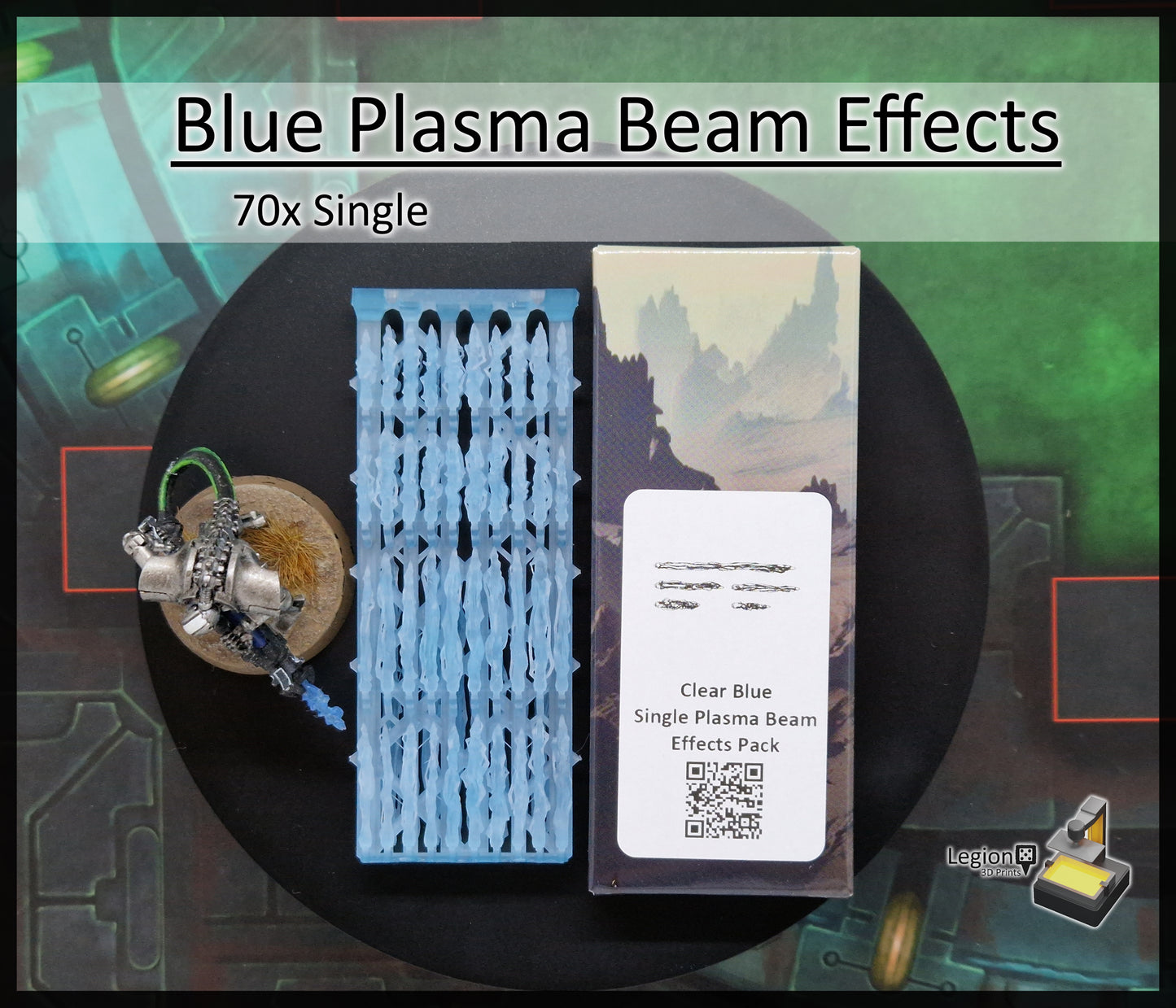 Blue Plasma Beam Miniature Effects Packs - for Wargaming Model Bits