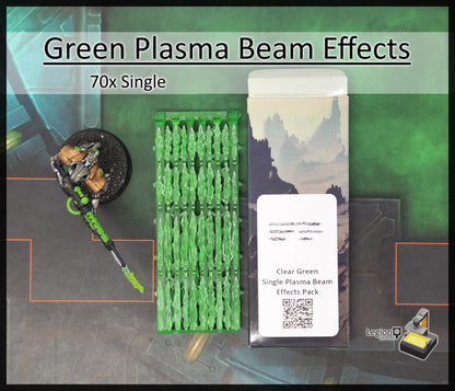 Green Plasma Beam Miniature Effects Packs - for Wargaming Model Bits