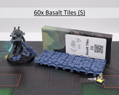 60x Basalt Tiles Scenery Pack (S) - for Basing 28mm Miniature Scatter Scenery Wargaming Model Bits AoS 30k