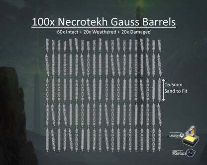 100x Necrotekh Gauss Barrels Pack - for Cannons Wargaming Model Bits Pack