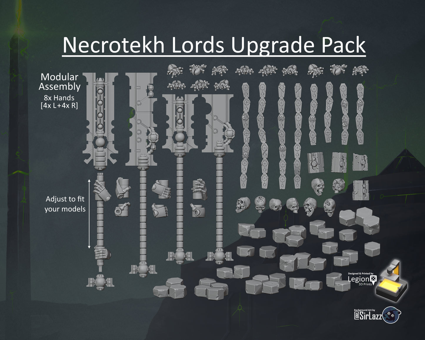 Necrotekh Lords Upgrade Bits Pack - for Wargaming Model Bits