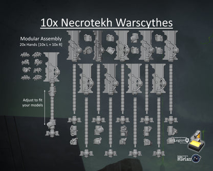 10x Necrotekh Warscythes Bits Pack - for Wargaming