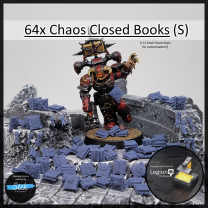 64x Chaos Miniature Closed Books Pack (S) - for 28mm 32mm Hobby Wargaming Model Bits - Fantasy AoS 30k Heresy