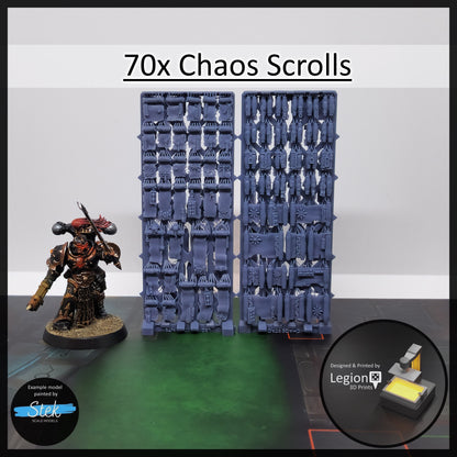 70x Chaos Scrolls Pacts Papers Posters Accessory Pack - for Hobby Wargaming Model Bits - Fantasy AoS 30k Heresy