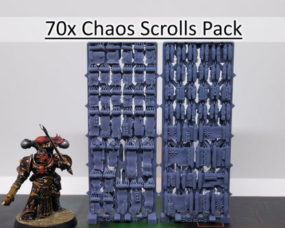 70x Chaos Scrolls Pacts Papers Posters Accessory Pack - for Hobby Wargaming Model Bits - Fantasy AoS 30k Heresy