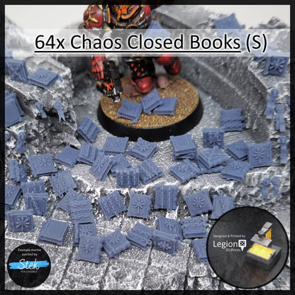 64x Chaos Miniature Closed Books Pack (S) - for 28mm 32mm Hobby Wargaming Model Bits - Fantasy AoS 30k Heresy