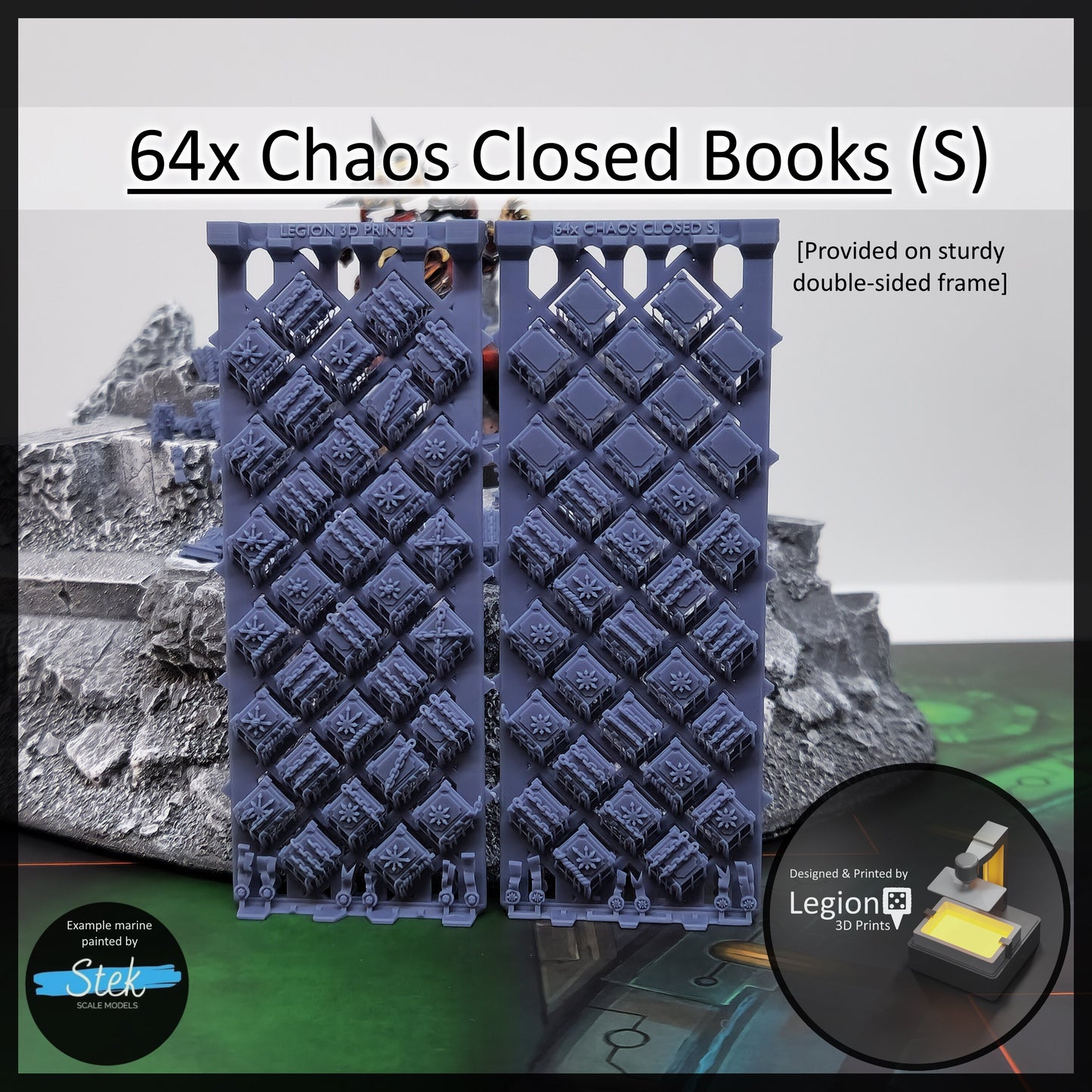 64x Chaos Miniature Closed Books Pack (S) - for 28mm 32mm Hobby Wargaming Model Bits - Fantasy AoS 30k Heresy