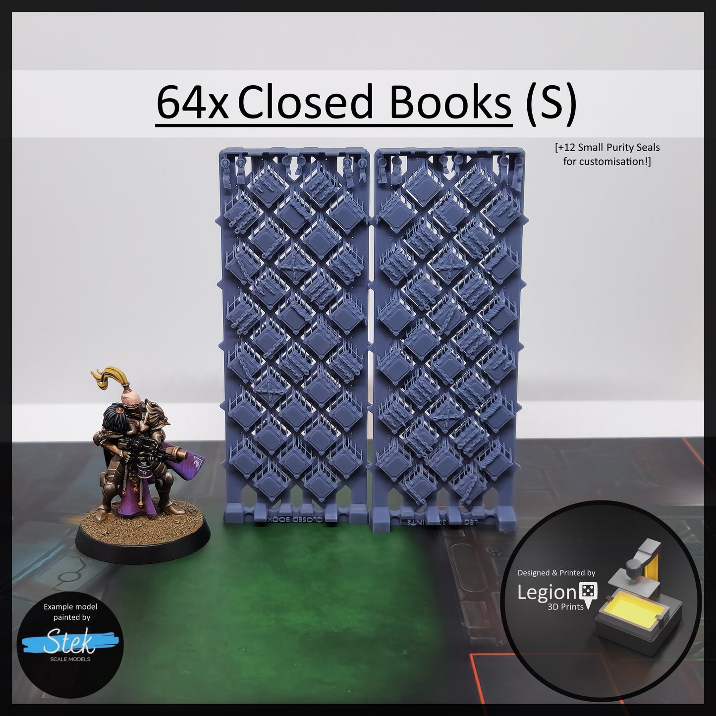 64x Miniature Closed Books Pack (S) - for 28mm 32mm Hobby Wargaming Model Bits - Fantasy AoS 30k Heresy