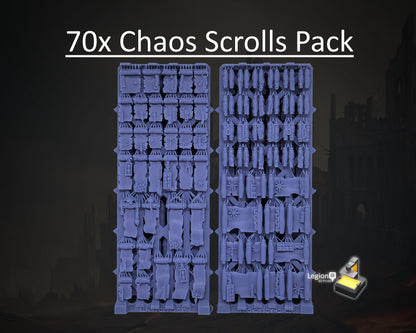 70x Chaos Scrolls Pacts Papers Posters Accessory Pack - for Hobby Wargaming Model Bits - Fantasy AoS 30k Heresy