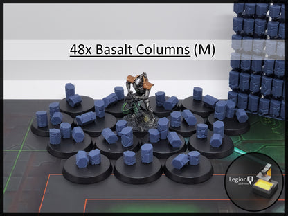 48x Basalt Columns (M) Scenery Pack - for Tomb World Wargaming Model Bases