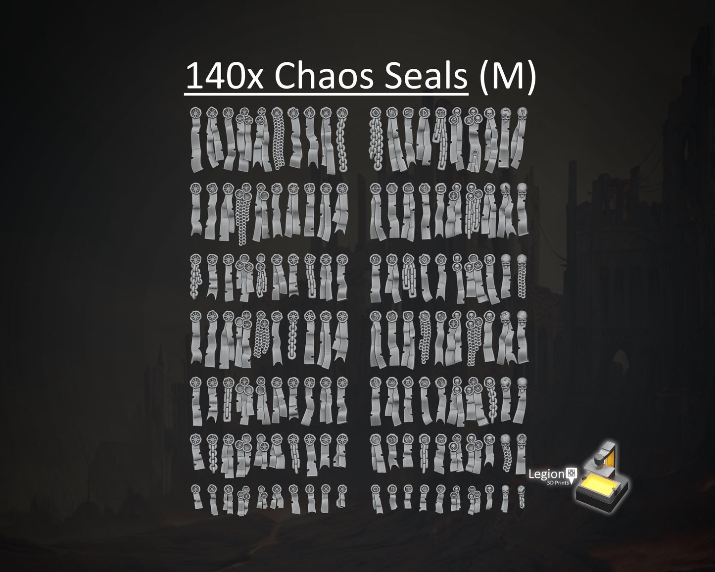 140x Chaos Seals (M) Oaths Papers Scenery Pack - for Wargaming Model Bits 30k Heresy