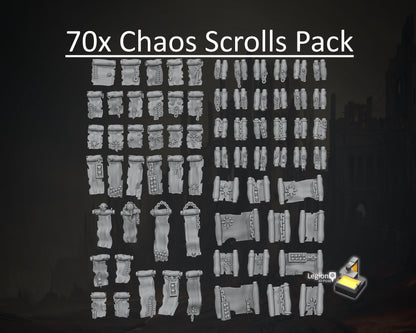 70x Chaos Scrolls Pacts Papers Posters Accessory Pack - for Hobby Wargaming Model Bits - Fantasy AoS 30k Heresy