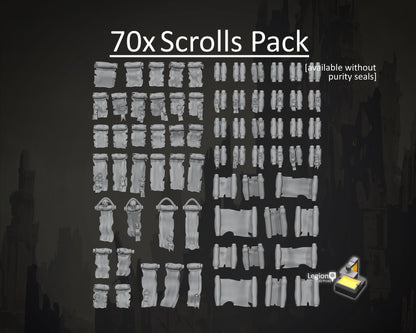 70x Miniature Scrolls Oaths Papers Posters Accessory Pack - for Hobby Wargaming Model Bits Space Marine Fantasy AoS 30k