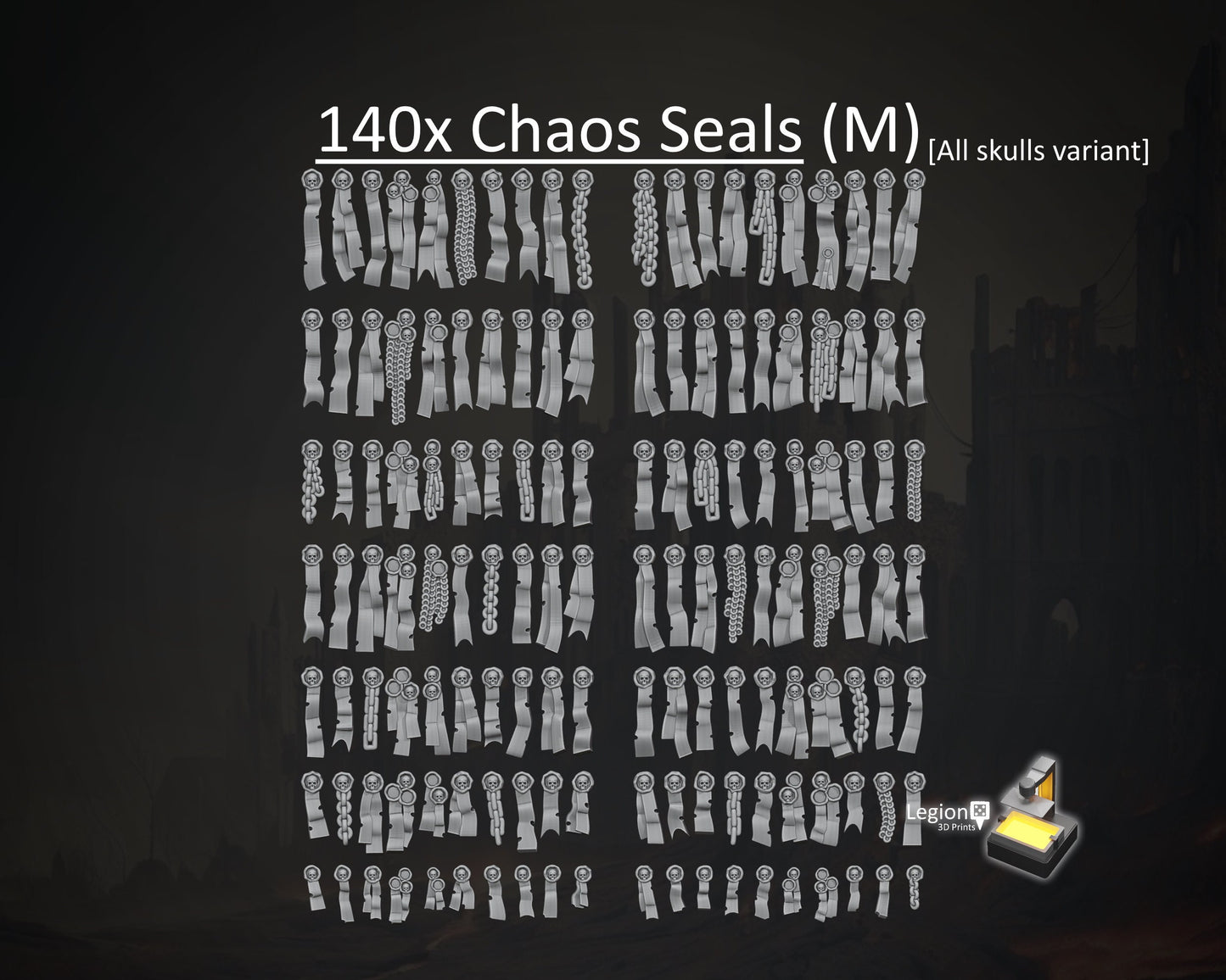 140x Chaos Seals (M) Oaths Papers Scenery Pack - for Wargaming Model Bits 30k Heresy