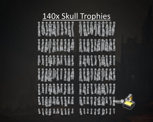 140x Skull Trophies Display Oaths Papers Scenery Pack - for Wargaming Model Bits 30k Heresy