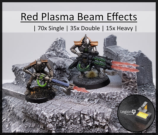 Red Plasma Beam Miniature Effects Packs - for Wargaming Model Bits