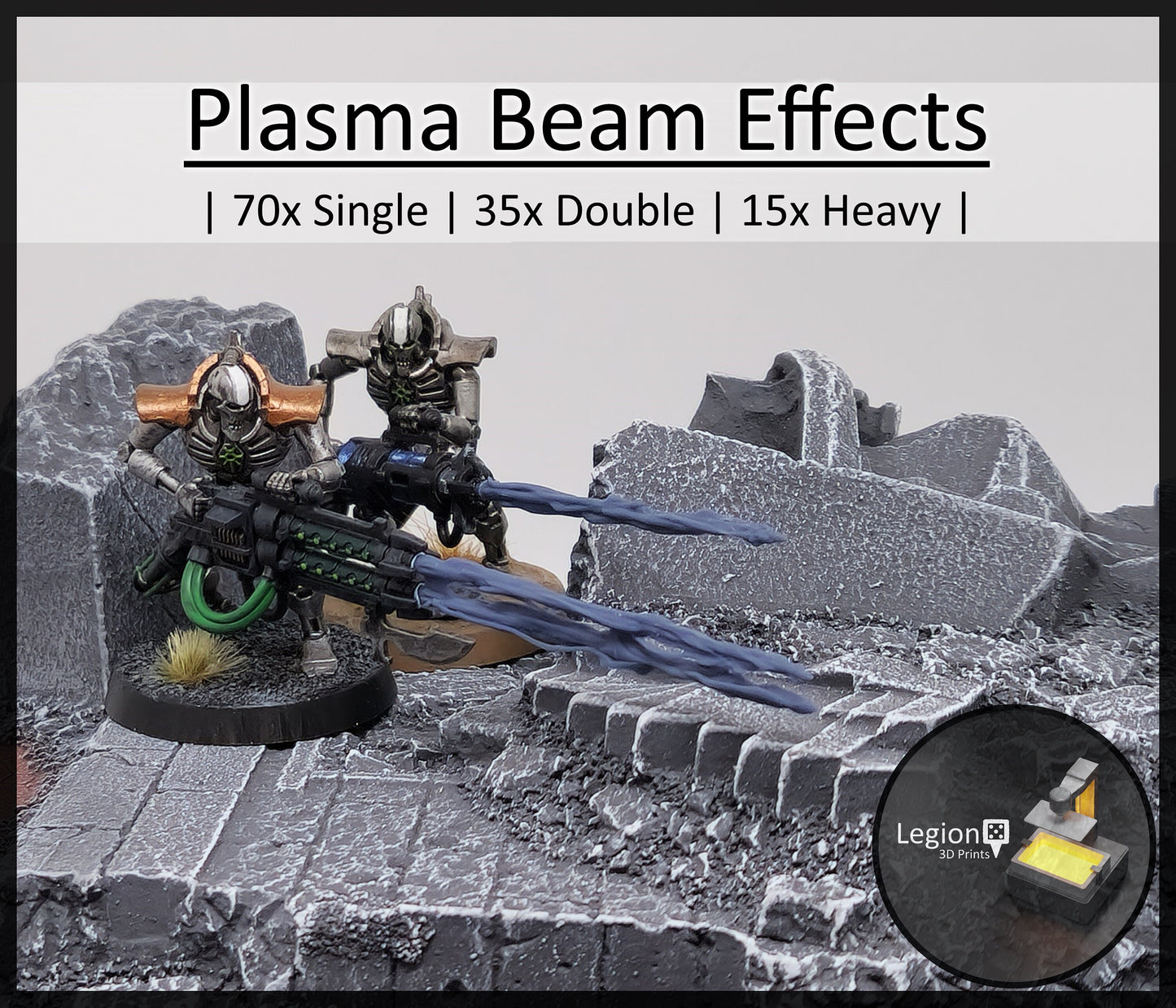 Grey Plasma Beam Miniature Effects Packs - for Wargaming Model Bits