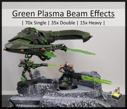 Green Plasma Beam Miniature Effects Packs - for Wargaming Model Bits