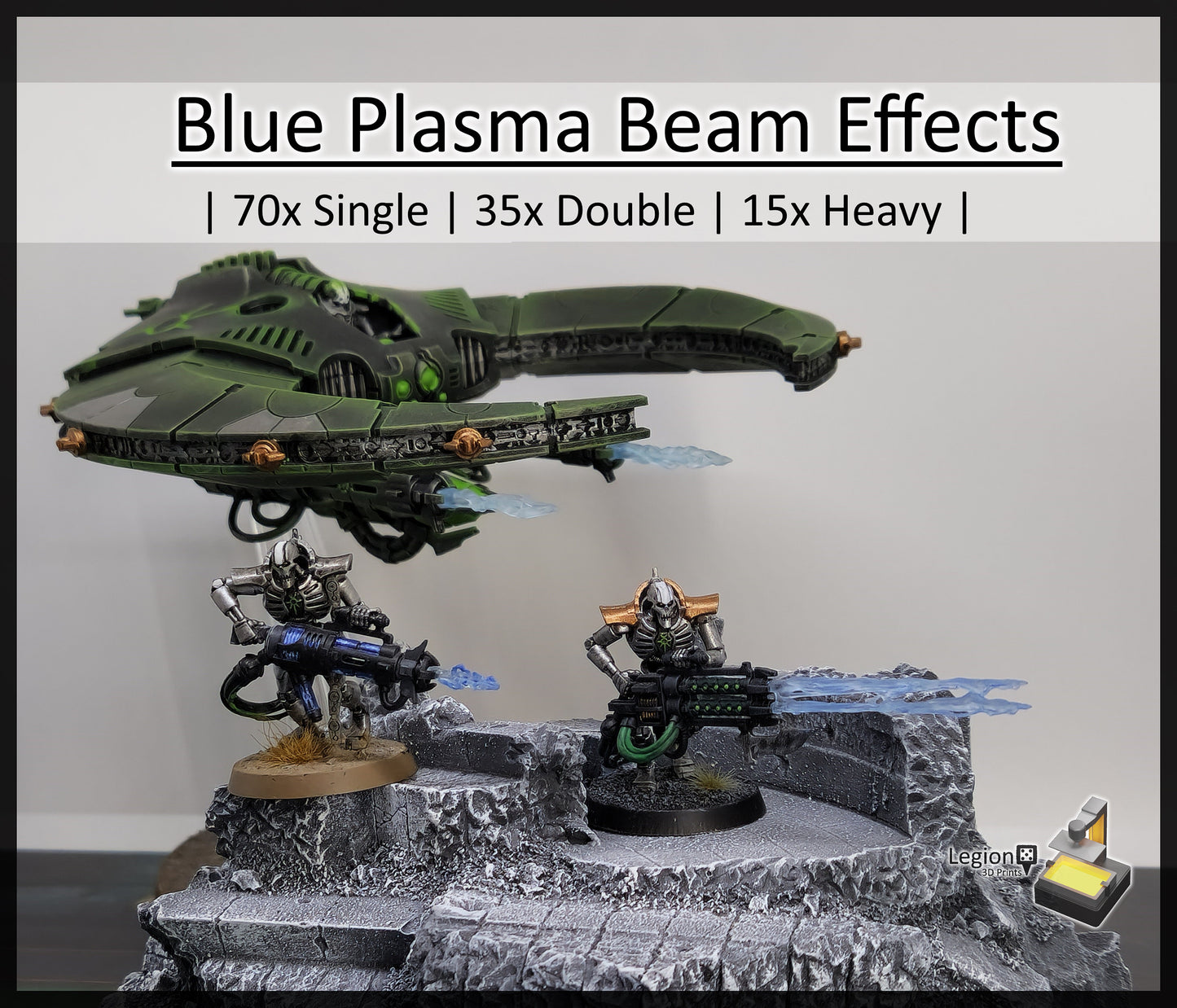 Blue Plasma Beam Miniature Effects Packs - for Wargaming Model Bits