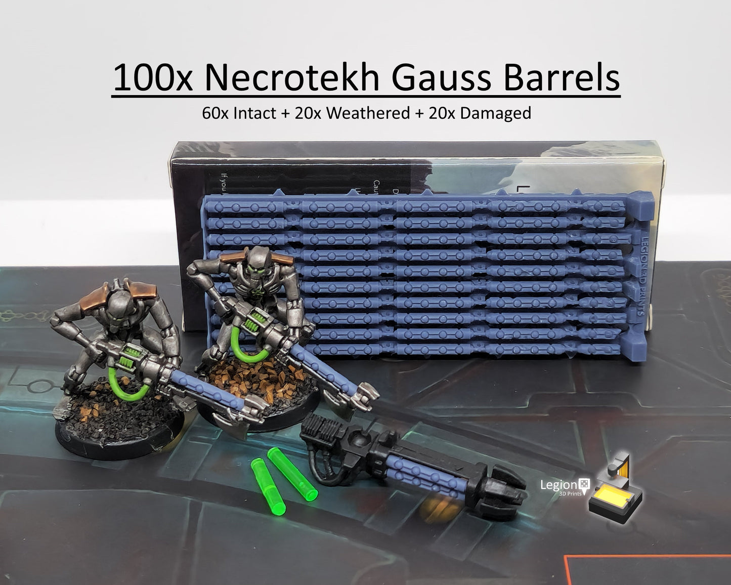 100x Necrotekh Gauss Barrels Pack - for Cannons Wargaming Model Bits Pack