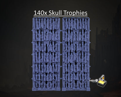 140x Skull Trophies Display Oaths Papers Scenery Pack - for Wargaming Model Bits 30k Heresy